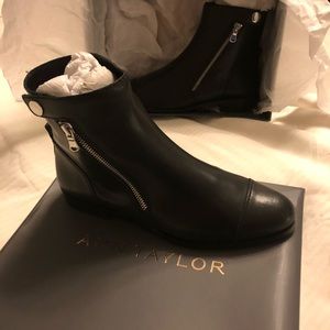 Ann Taylor Cassie Leather Moro Bootie, NWT